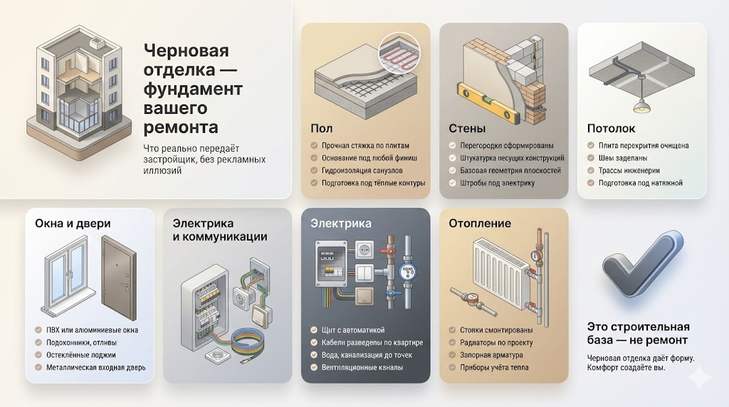 Что включает черновая отделка в новостройке