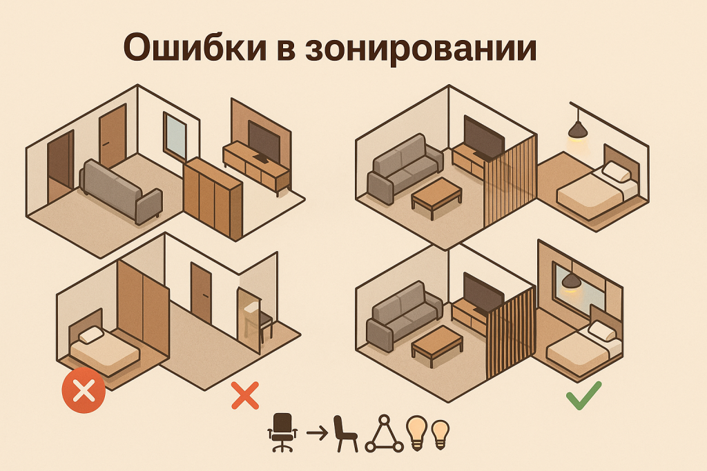 Ошибки в зонировании пространства Ошибки в зонировании пространства