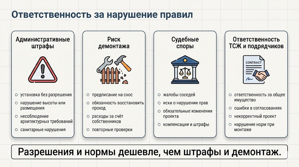Ответственность за нарушение по установке забора правил