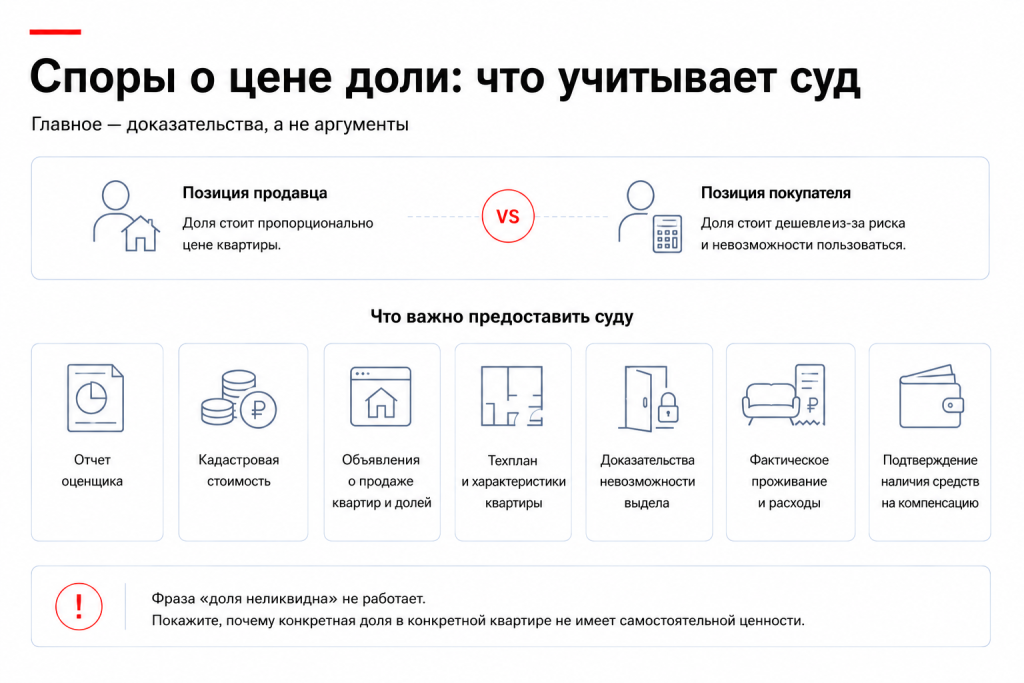 Споры о цене доли: что учитывает суд