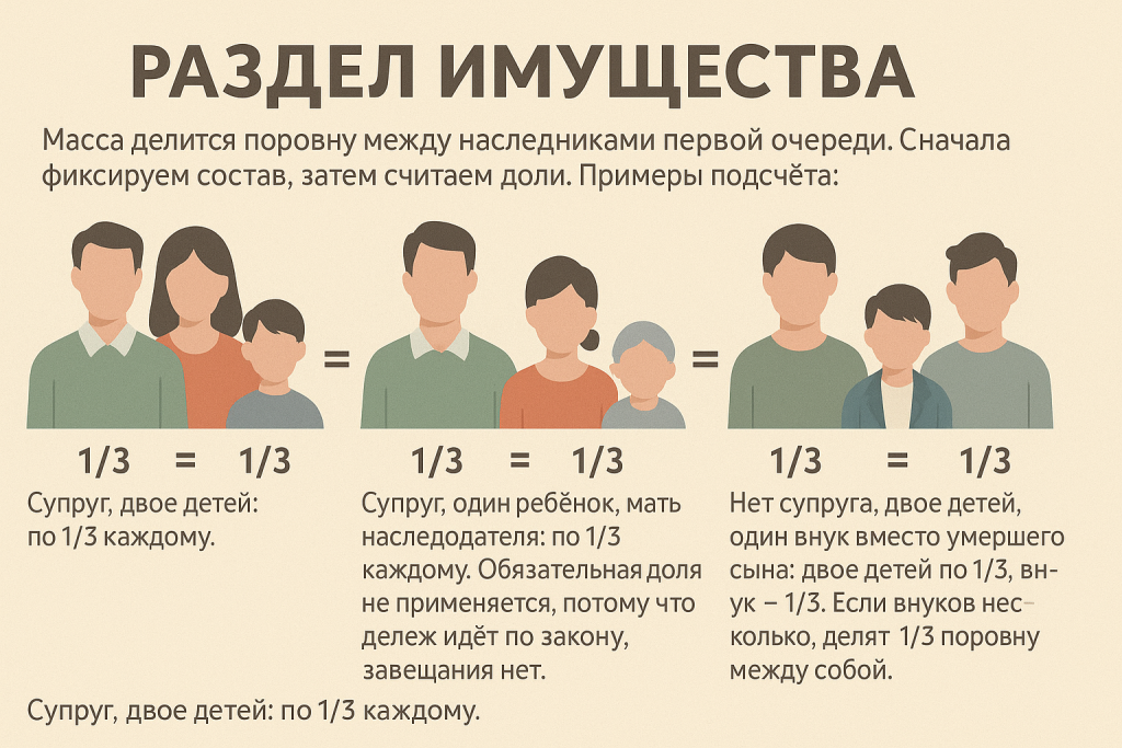 Как происходит раздел имущества между родственниками первой очереди